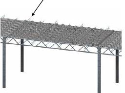 Add the extra 1% material. In this case 8 cm, making a total of 8.08 m of screen between the posts.